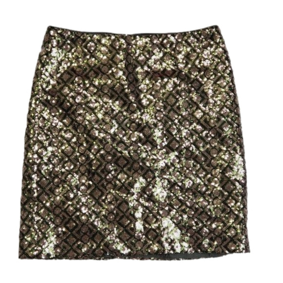 Banana Republic green and gold sequin skirt - Picture 1 of 6